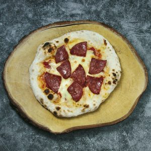 pizza, smoked pepperoni pizza